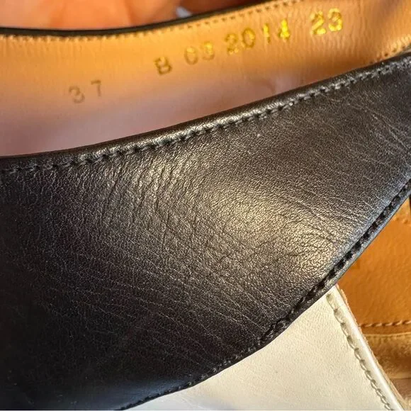 Roland Mouret Two-Tone Leather Slingback Heels Open Toe Size 37 - Picture 6 of 8